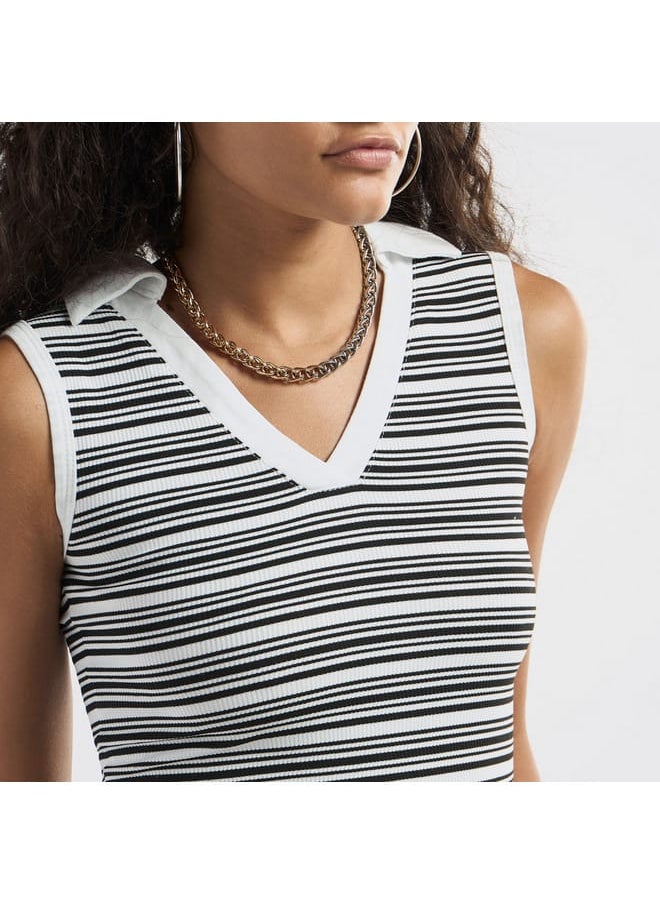 FAV Striped Collared Sleeveless Top  - Image 4