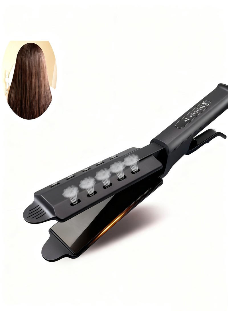 صاروخ فلاير مكواة فرد الشعر Rocket Flyer 2 في 1 تسخين سيراميك مسطح وسريع ، تسخين سريع لمدة 15 ثانية مع 4 تعديلات لدرجة الحرارة ، هدية تصفيفة الشعر الاحترافية للفتيات والنساء - Image 1