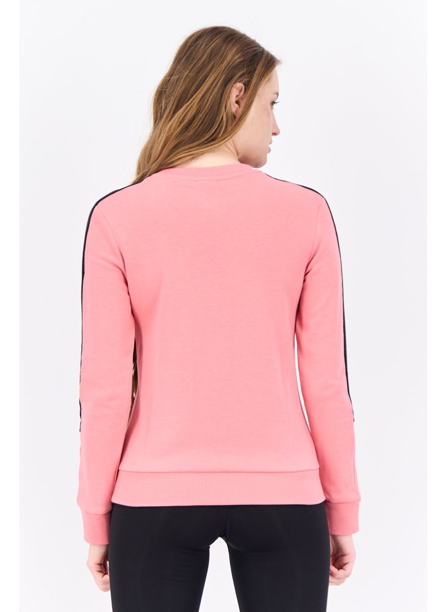 Adidas - Women Sportswear Fit Long Sleeves Training Sweatshirt, Pink/Black - Image 1