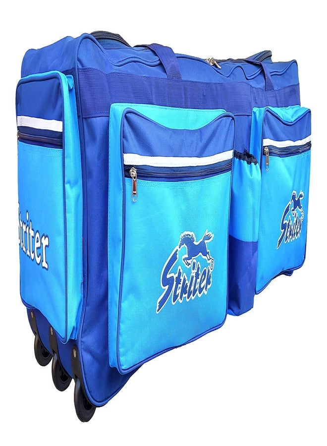 Striter® Cricket Kit Bag Cum Travel Duffel Bag with Rolling Wheels - Large 42 Inch Heavy Duty - Blue (Bag Only Colors of Bag May Vary) - Image 2