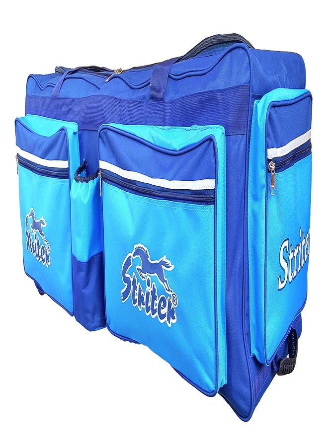 Striter® Cricket Kit Bag Cum Travel Duffel Bag with Rolling Wheels - Large 42 Inch Heavy Duty - Blue (Bag Only Colors of Bag May Vary) - Image 4