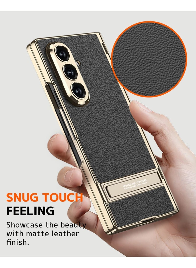general Compatible with Samsung Galaxy Z Fold 7 5G Leather Case with Screen Protector and Kickstand, Full Body Magnetic Hinge Protective Cover for Galaxy Fold 7 - Image 2