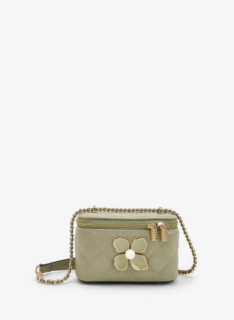ELLE Quilted Crossbody Bag With Floral Accent Ramadan Collections