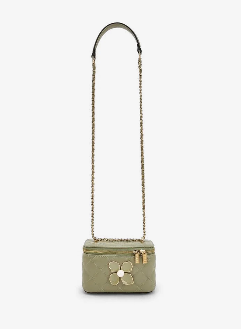 ELLE Quilted Crossbody Bag With Floral Accent Ramadan Collections