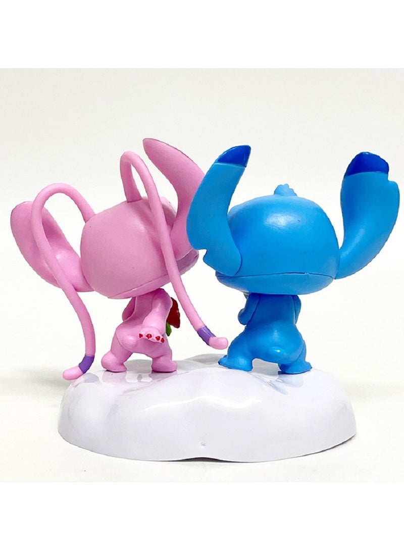 HALAMODO Stitch 2-Pieces Standing Kissing Cute Toy Figure, Desk Ornament, Birthday Gift for Boys and Girls，13 cm  - Image 4