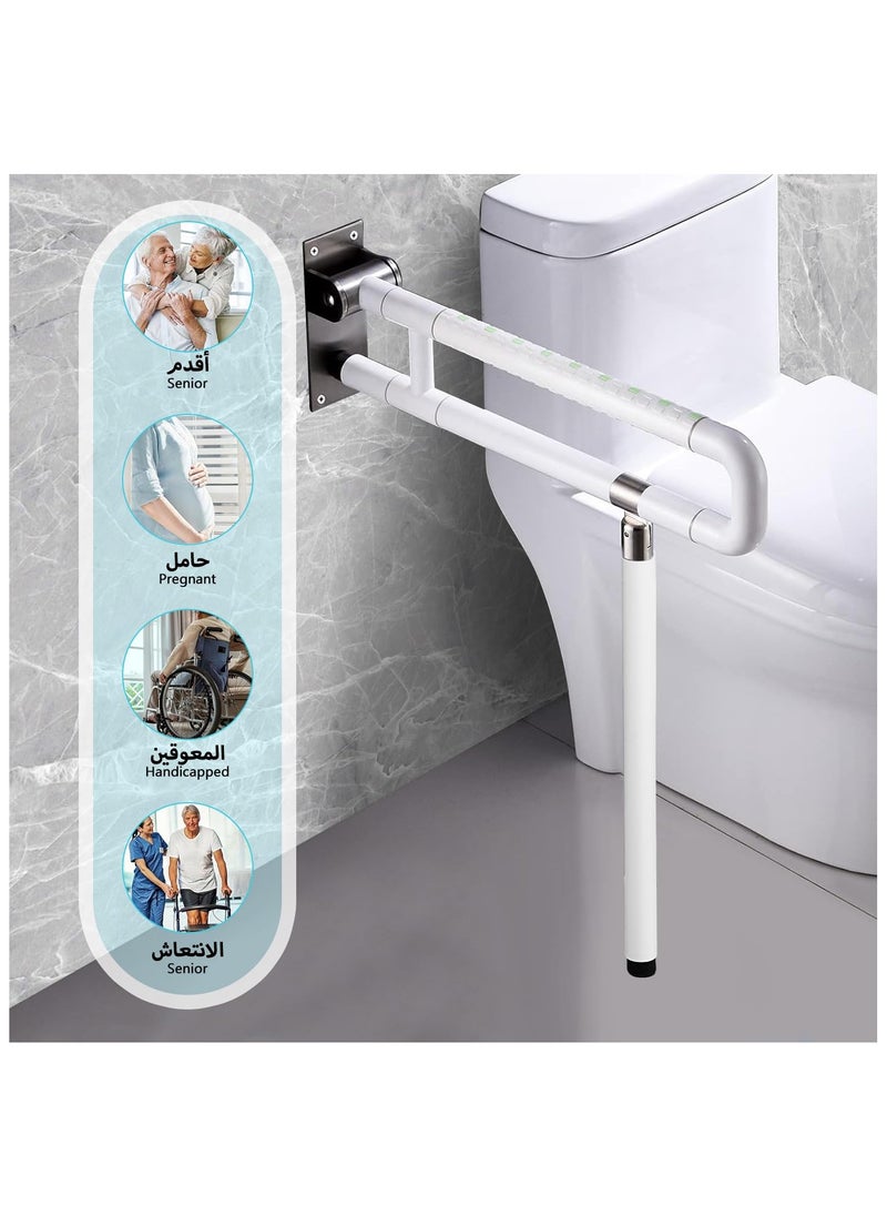 XiuWoo Toilet Grab Bar Bathroom Handrail Rails Stainless Steel Auxiliary Tub Anti-Slip Flip Safety Handle  Home Health Care Equipment for Elderly Disabled Pregnant  - Image 2