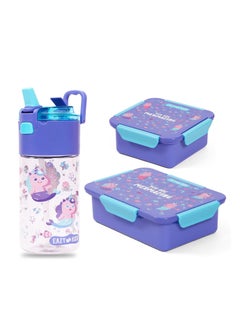 Eazy Kids Eazy Kids Lunch Bag and Activity Backpack Set of 3 Mermaid-Purple Green  - Image 2