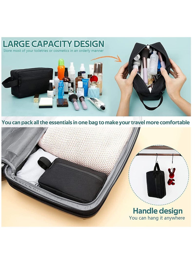KASTWAVE Travel Toiletry Bag for Women and Men, Water-resistant Shaving Bag for Toiletries Accessories, Foldable Storage Bags with Divider and Handle for Cosmetics-Toiletries Brushes Tools  - Image 3