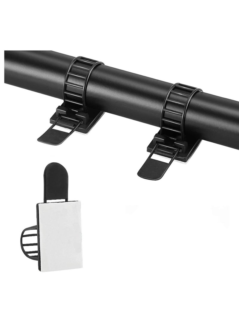 مشابك إدارة الكابلات اللاصقة، أشرطة نايلون قابلة للتعديل، مشابك سلكية منظمة بشريط لاصق قوي، مع برغي إضافي وثقب لتثبيت قوي، للمكتب والبيت - 3.55 بوصة، 50 قطعة - Image 1