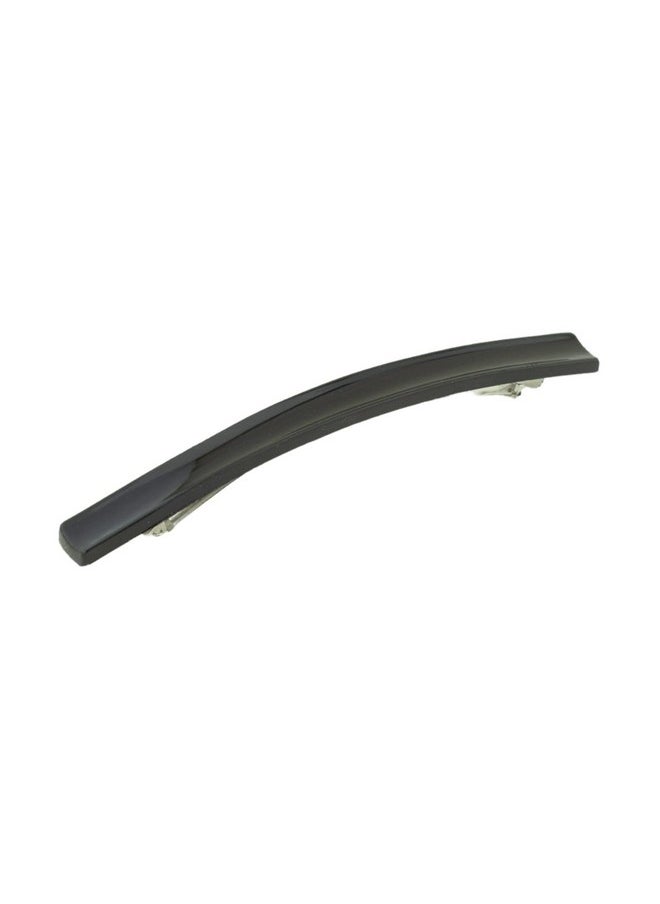 Parcelona - French Long And Thin Black Celluloid Hair Clip Barrette - Image 1
