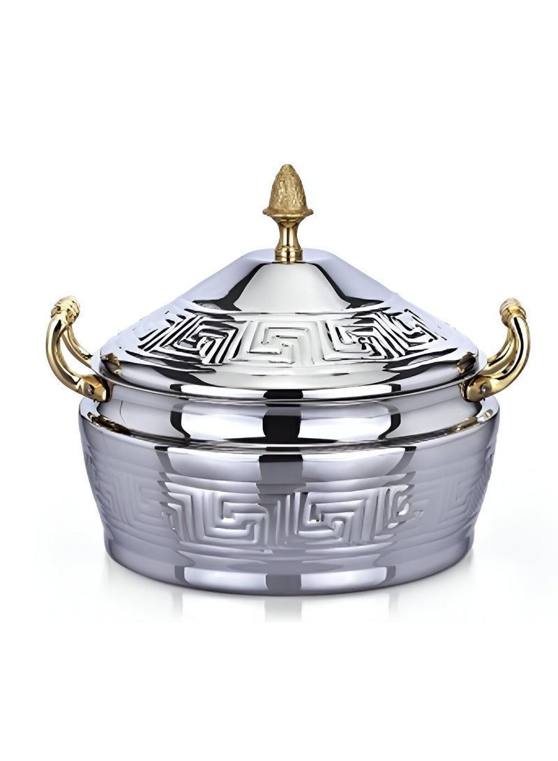 Homemaker Hannah Hotpot 2500ML Silver – Premium 2500ML Silver Hot Pot for Cooking & Serving | Elegant & Functional Design