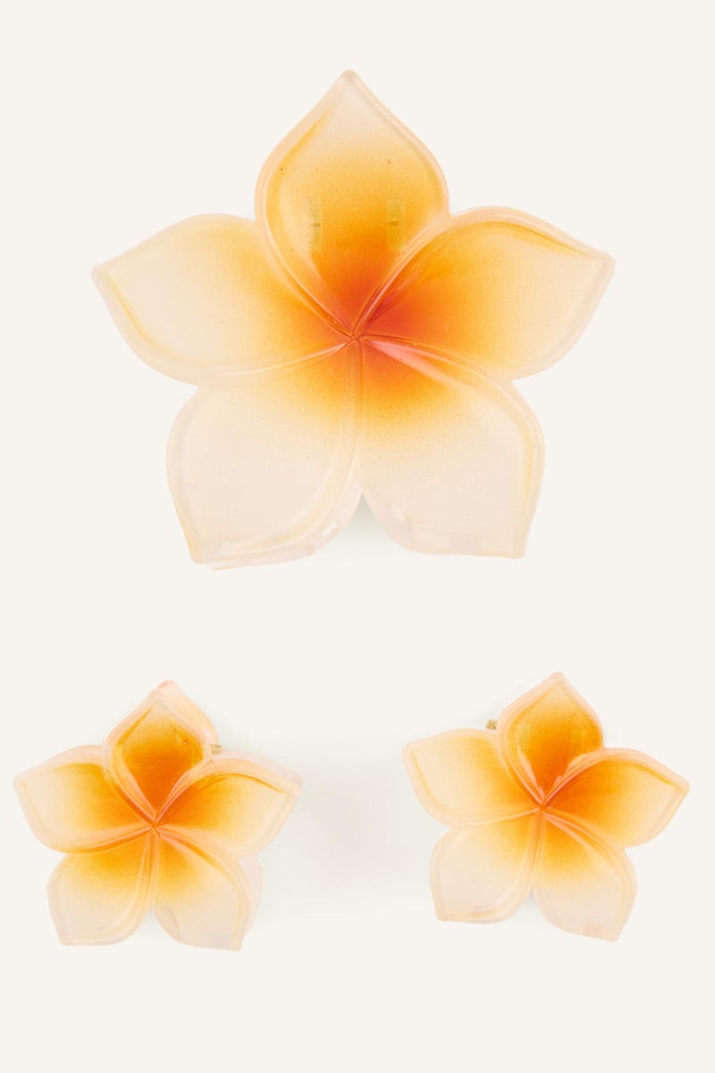 DeFacto Yellow Woman Woman Floral 3 Piece Hair Clips Casual - Image 3