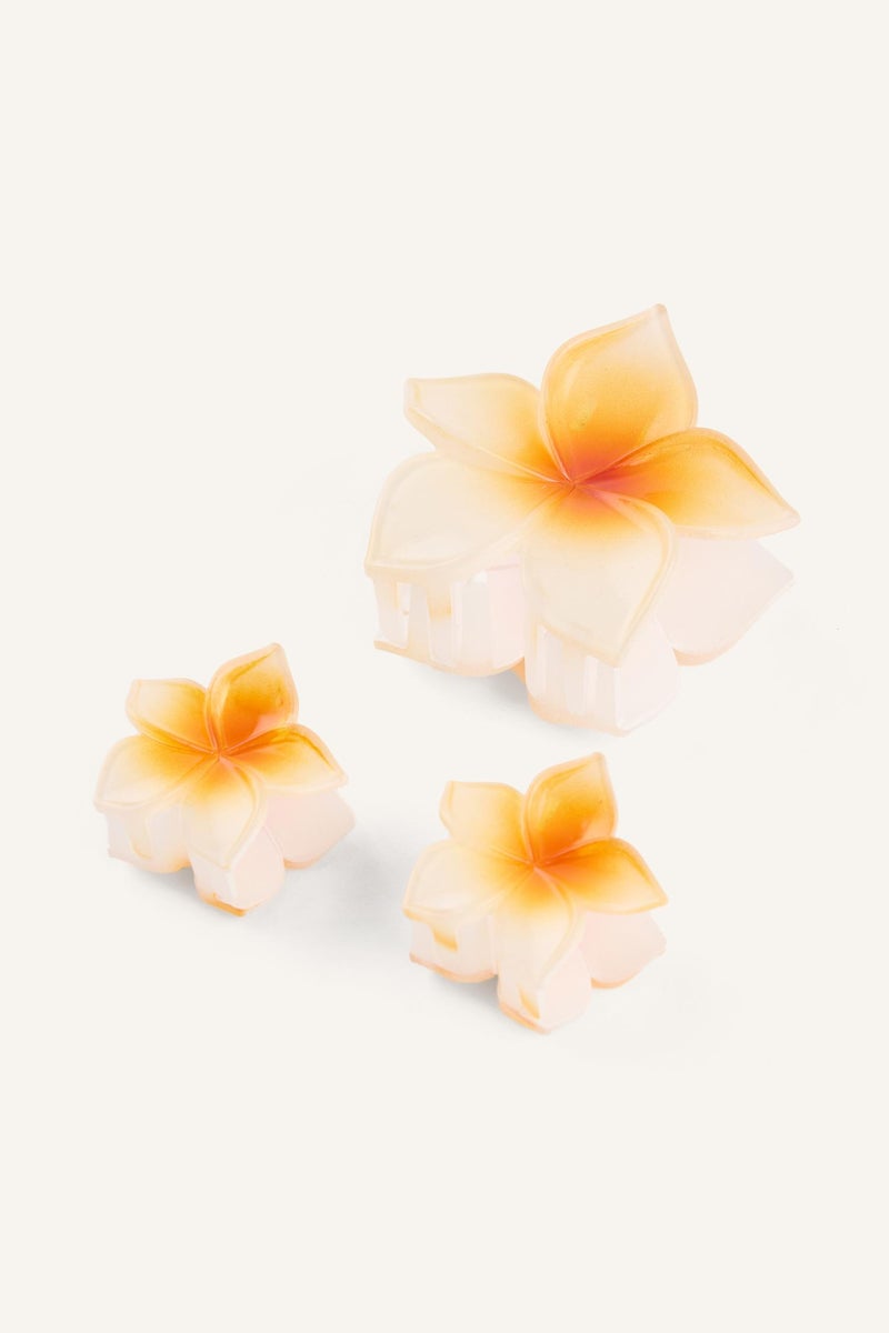 DeFacto Yellow Woman Woman Floral 3 Piece Hair Clips Casual - Image 4