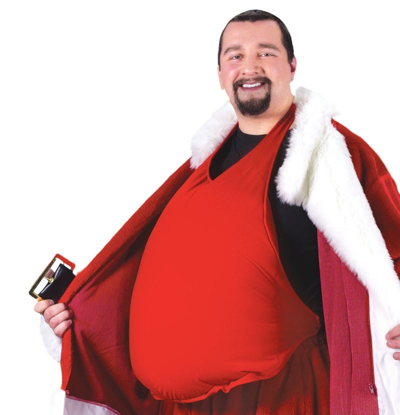 Fun World Costumes Men's Santa Belly (Stuffed), Red, One Size - Image 1