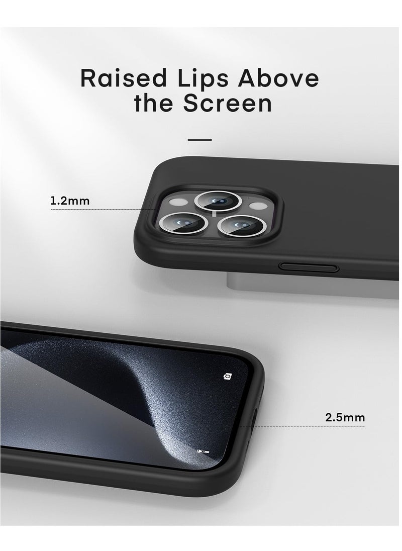 Houmt iPhone 15 Pro Case 6.1" Slim Liquid Silicone Soft Gel Rubber with 2X iPhone 15 Pro Screen Protector Shockproof Protective Phone Case Anti Scratch Microfiber Lining for Apple iPhone 15 Pro  - Image 4