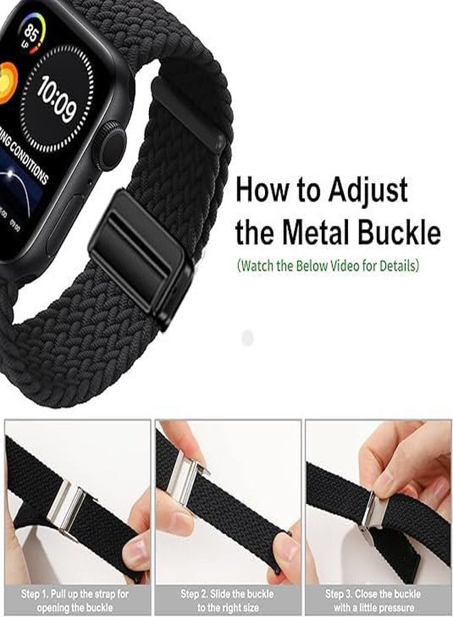 Xininyia Compatible for BIGGERFIVE Brave 2 Smart Watch Bands, 2-Pack Stretch Nylon Smartwatch Breathable Elastic Wristband Adjustable Straps for BW01 Brave / BW02 Brave 2 (22mm Large Size Version) - Image 4