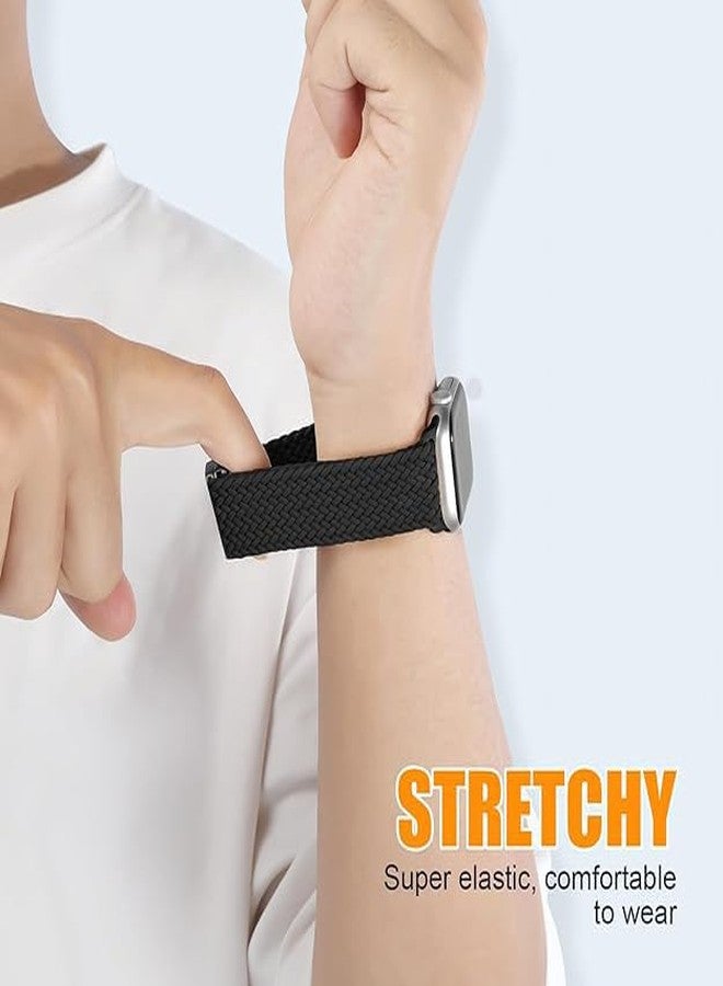 Xininyia Compatible for BIGGERFIVE Brave 2 Smart Watch Bands, 2-Pack Stretch Nylon Smartwatch Breathable Elastic Wristband Adjustable Straps for BW01 Brave / BW02 Brave 2 (22mm Large Size Version) - Image 5