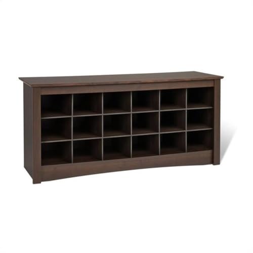 Prepac Prepac Shoe Storage Cubbie Bench 24 x 48 x 16 Espresso