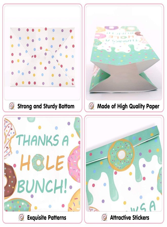 Levfla 24 PCS Donut Candy Bags Sprinkles Goodie Bags Thanks A Hole Bunch Stickers Sweet Doughnut Favor Ideas Kids Birthday Party Bash Decoration Supplies - Image 5