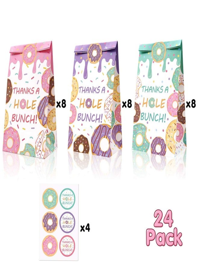 Levfla 24 PCS Donut Candy Bags Sprinkles Goodie Bags Thanks A Hole Bunch Stickers Sweet Doughnut Favor Ideas Kids Birthday Party Bash Decoration Supplies - Image 4