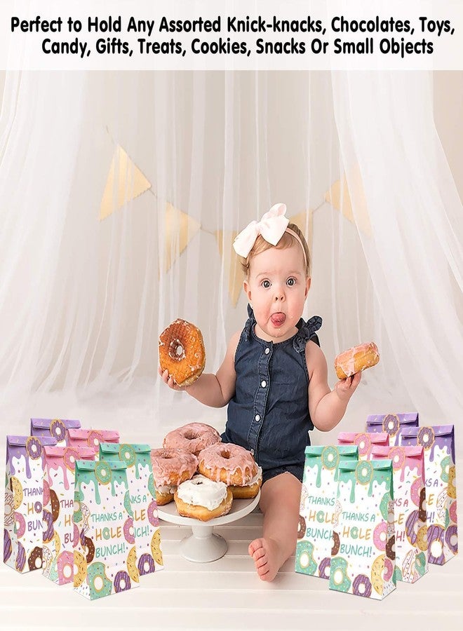 Levfla 24 PCS Donut Candy Bags Sprinkles Goodie Bags Thanks A Hole Bunch Stickers Sweet Doughnut Favor Ideas Kids Birthday Party Bash Decoration Supplies - Image 2