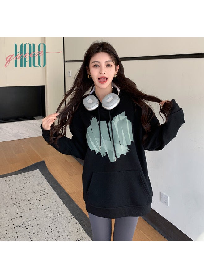 HALOQUEEN Halo Queen Fleece-lined Women's Hoodie Fashion Heart Design Thin Fleece Loose Student Jacket H13kw2957 - Image 4
