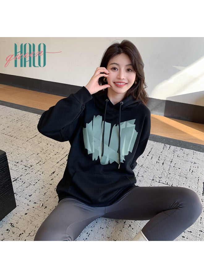 HALOQUEEN Halo Queen Fleece-lined Women's Hoodie Fashion Heart Design Thin Fleece Loose Student Jacket H13kw2957 - Image 1