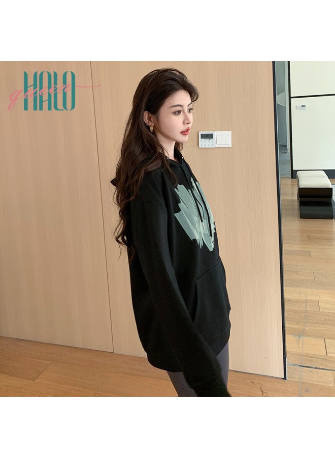 HALOQUEEN Halo Queen Fleece-lined Women's Hoodie Fashion Heart Design Thin Fleece Loose Student Jacket H13kw2957 - Image 3
