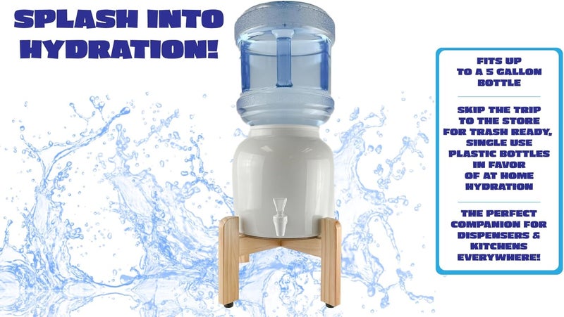 New Wave Enviro Water Dispenser Counter Stand - Natural Wood Finish - Image 4