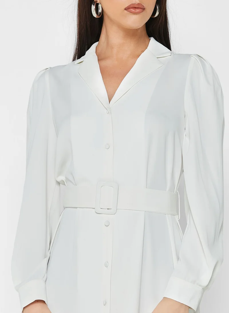 Khizana Button Down Soft Belted Dress