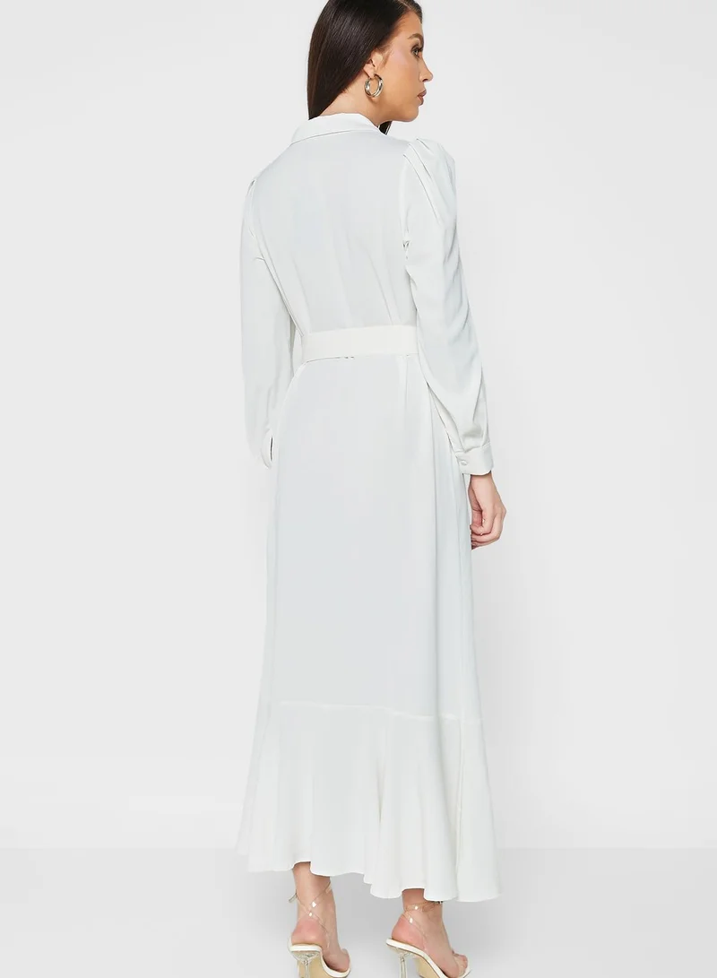 Khizana Button Down Soft Belted Dress