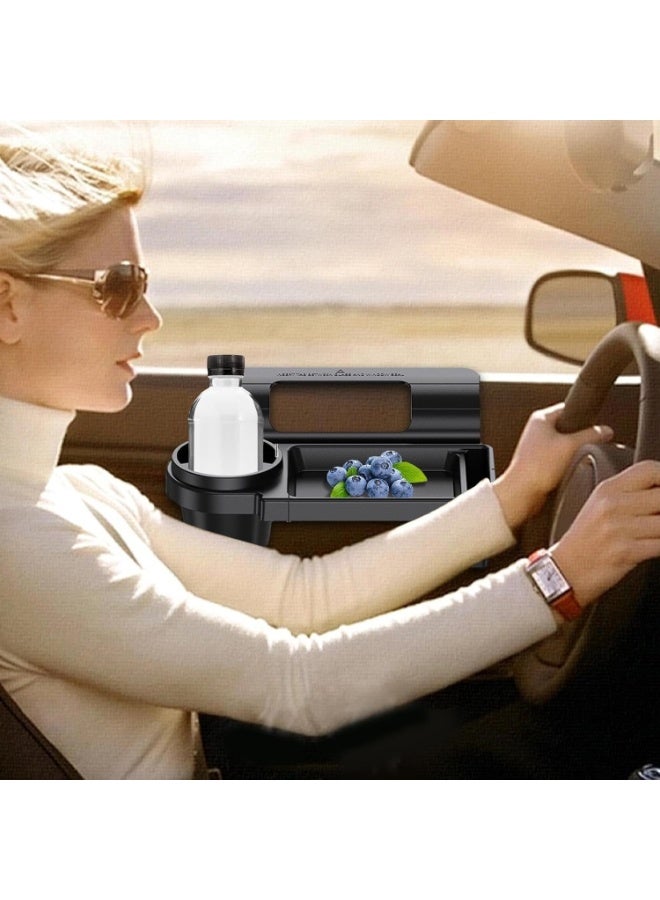 Universal Door-Side Car Window Hanging Tray Organizer with Cup & Phone Holder – Clip-On Car Storage Tray for Drinks, Snacks & Essentials – Space-Saving Car Accessory for All Vehicles - Image 4