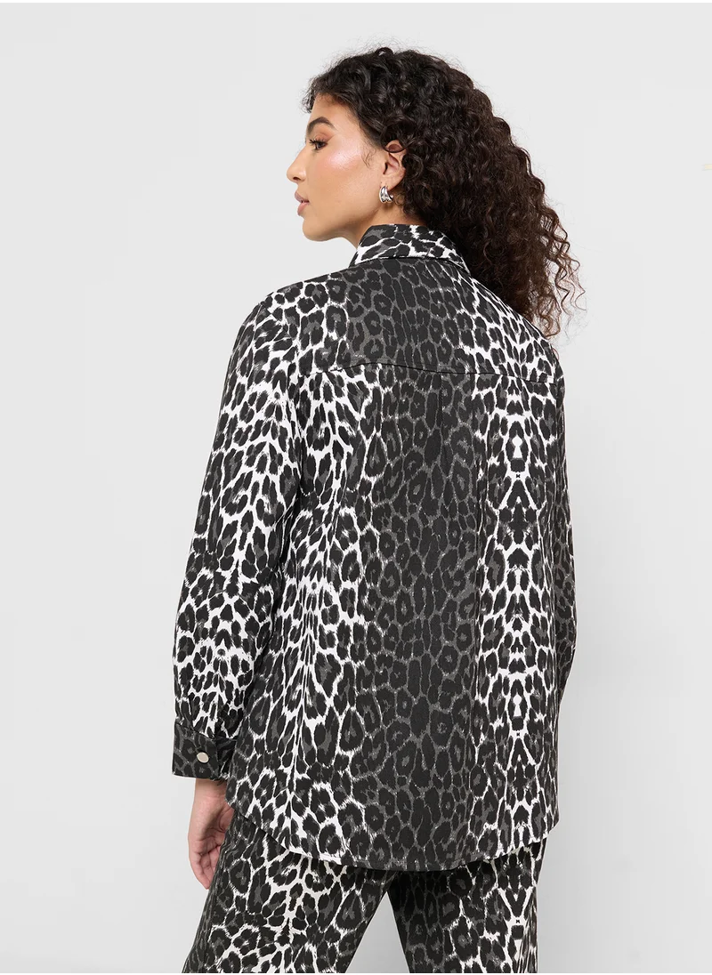 Ginger Leopard Print Oversize Shacket