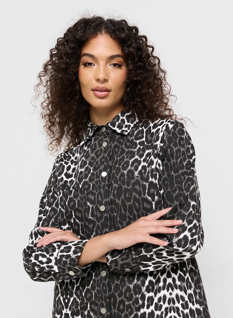 Ginger Leopard Print Oversize Shacket