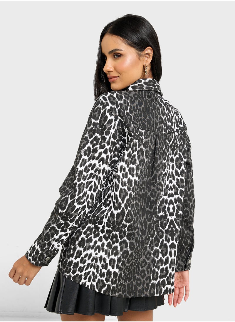 Leopard Print Oversize Shacket