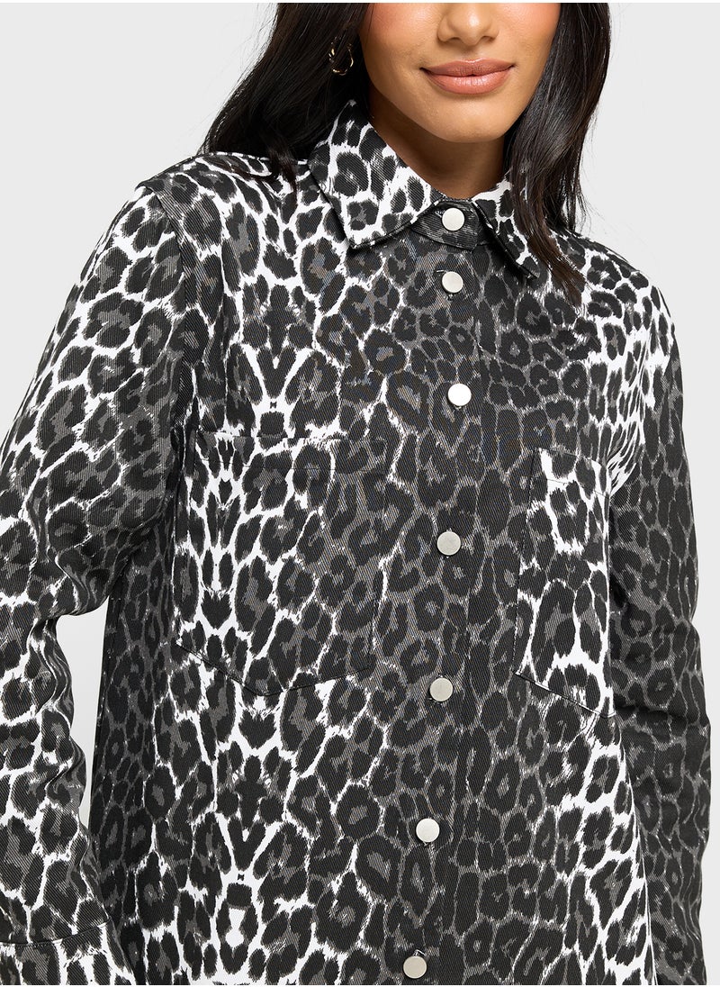 Leopard Print Oversize Shacket