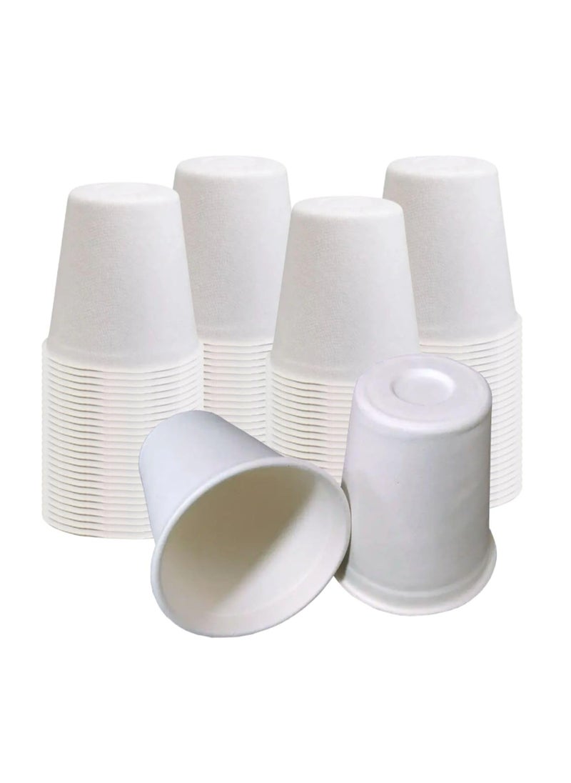 Home Smart Home Smart Bagasse Cup 8-OZ Set of 100 Pcs Heavy Duty Disposable Tea & Coffee Cup for Travel Out-Door Party and Special Event Party Favor  - Image 1