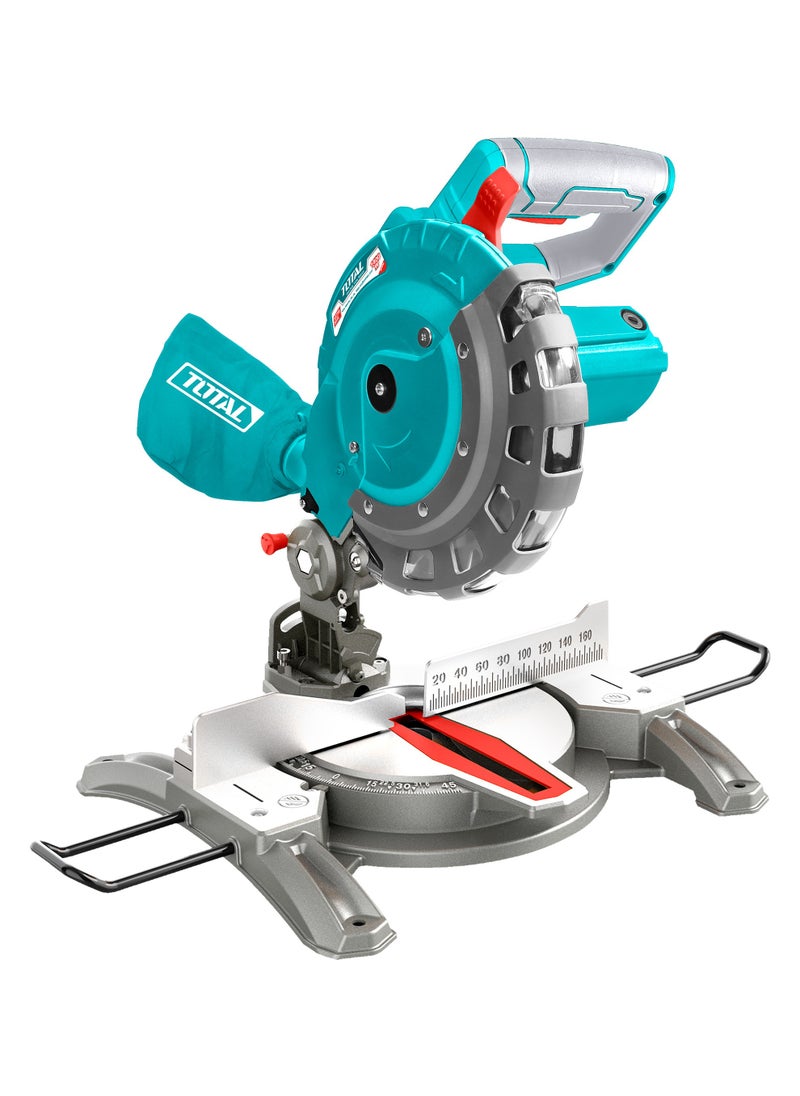 TOTAL Total Mitre Saw, 1400W, 210mm TCT Blade, 5000 RPM, with Dust Bag and Extension Bars  - Image 1