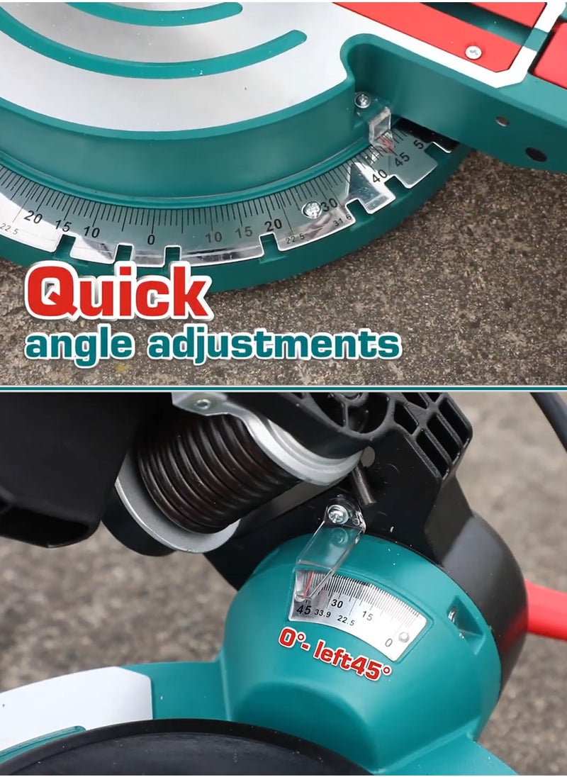 TOTAL Total Mitre Saw, 1400W, 210mm TCT Blade, 5000 RPM, with Dust Bag and Extension Bars  - Image 5