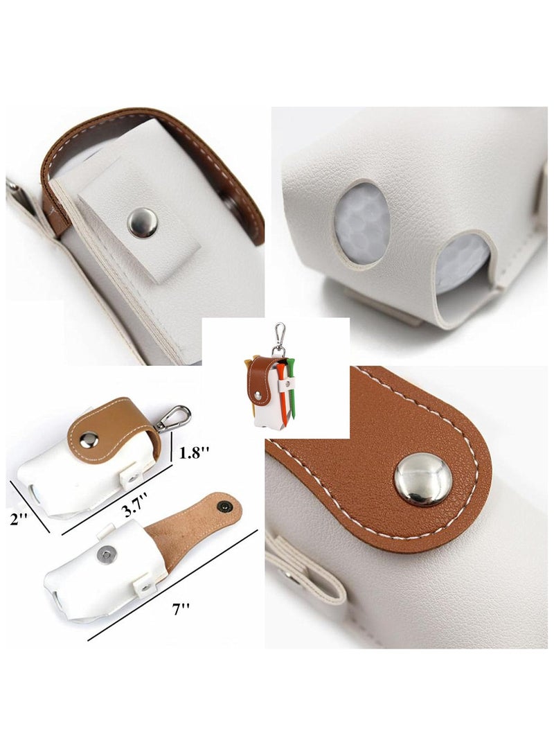 Generic Golf Ball Pouch,Portable Golf Tees PU Leather Hang on Waist Gift Golf Ball Pouch  - Image 2
