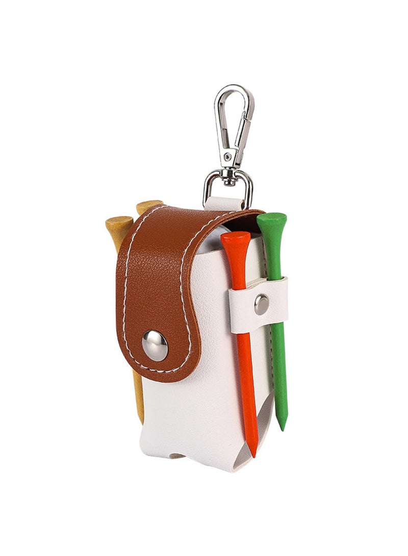 Generic Golf Ball Pouch,Portable Golf Tees PU Leather Hang on Waist Gift Golf Ball Pouch  - Image 1