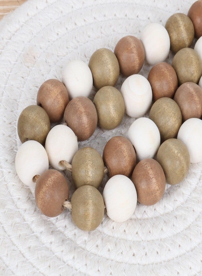 Meplait Wood Bead Garland, 39in Farmhouse Beads with Tassels for Tiered Tray Decor - Image 5