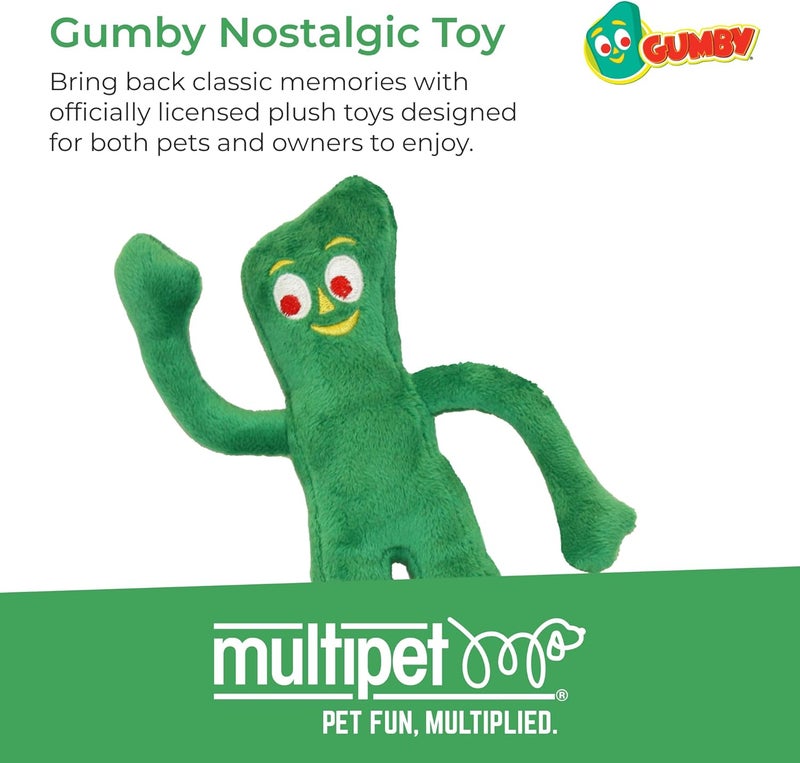 Gumby Plush Squeaky Dog Toy - 9 Inch - Green - Image 2