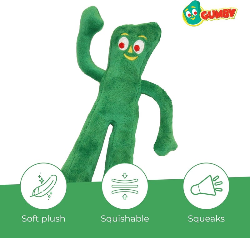 Gumby Plush Squeaky Dog Toy - 9 Inch - Green - Image 3