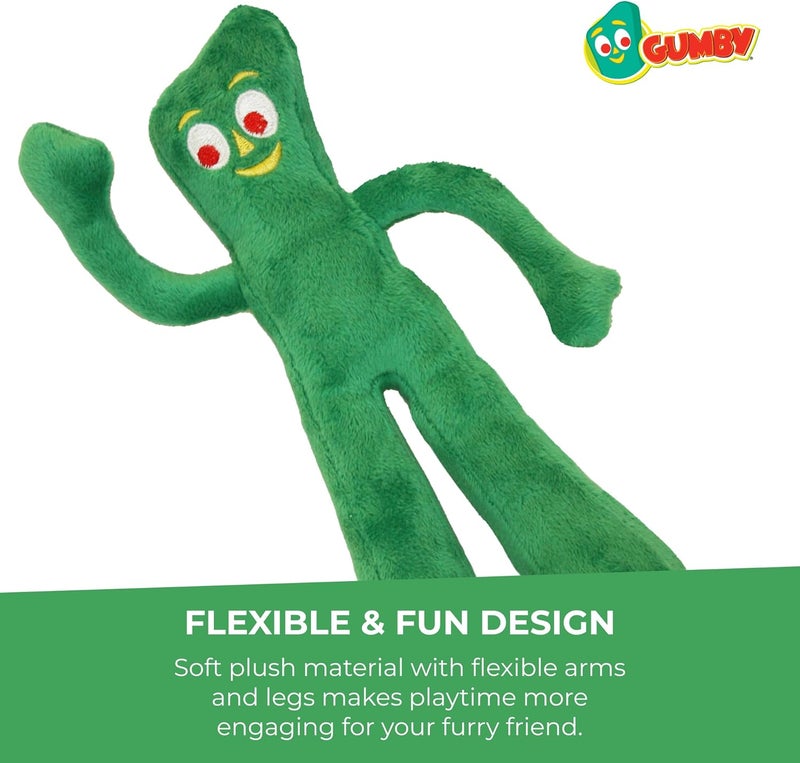 Gumby Plush Squeaky Dog Toy - 9 Inch - Green - Image 5