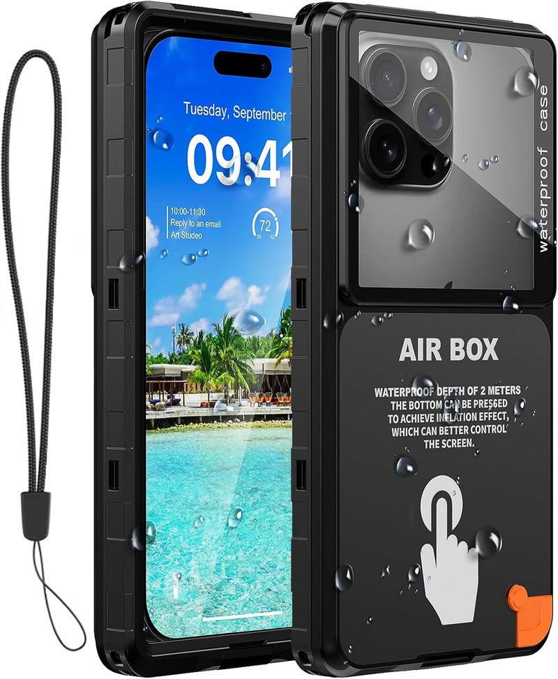 YOOJ ® Waterproof Diving Phone Case for iPhone, HD Underwater Photography Snorkeling Diving Phone Case for iPhone 16/15/14/13 Pro Max, for Samsung Galaxy S25/S24/S23 Ultra, Up to 6.9'' (Black) - Image 1