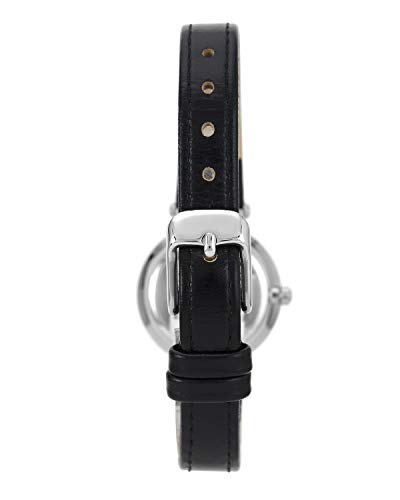Anne Klein Womens 109443BKBK SilverTone Black Dial and Black Leather Strap Watch - Image 3