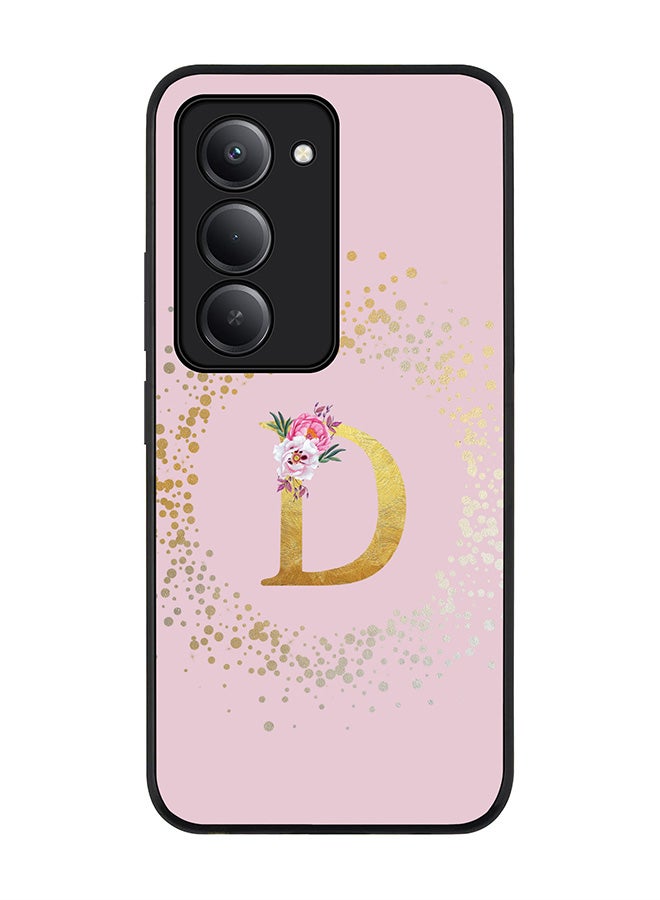 Stylizedd For Xiaomi Redmi 15 5G Case,Slim fit Camera Protection, Shockproof Thin Phone cover  - Custom Monogram Floral - D  (Pink ) - Image 1