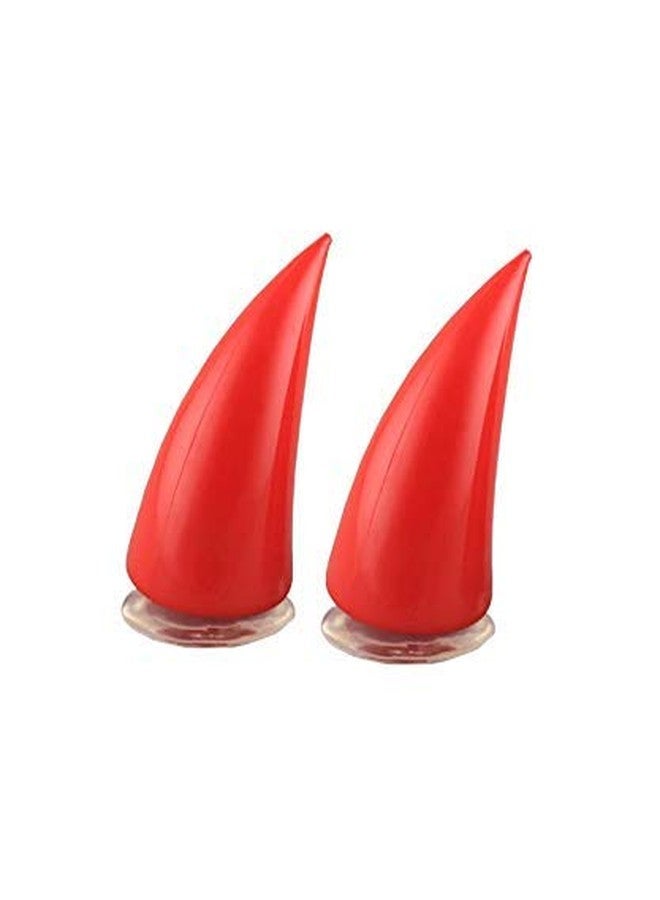 SELVIKE Devil's Helmet Horn with Suction Rubber Pad for All Bikes and Motorcycles (Pack of 2) (RED) - Image 2