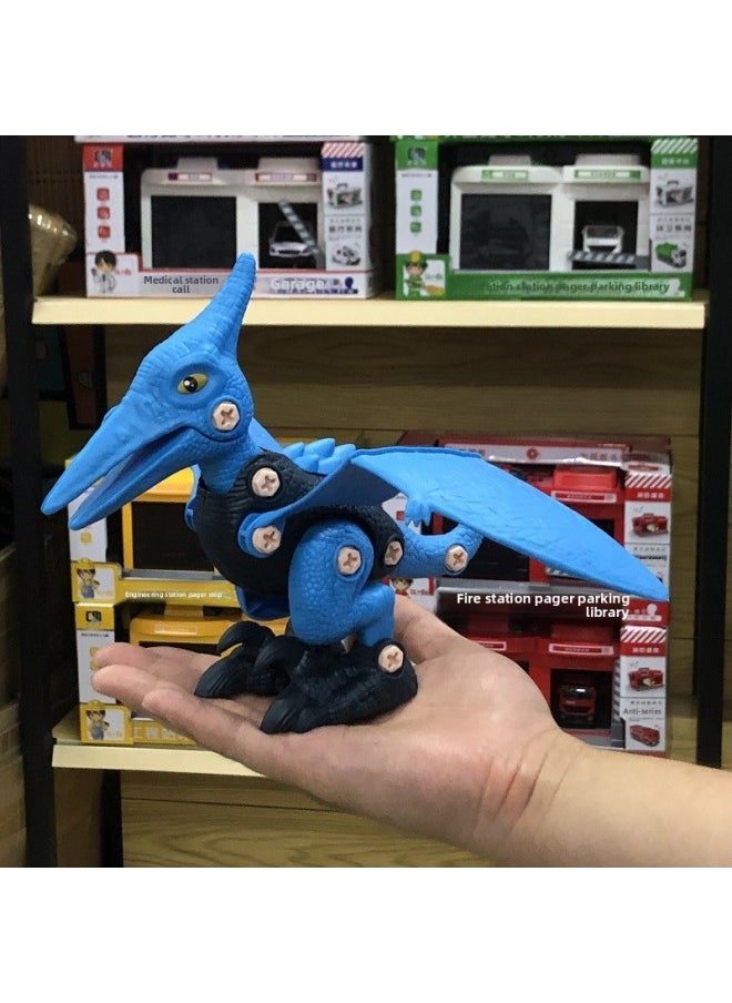 Generic - Children's Handmade DIY Dinosaur Screw Tyrannosaurus Raptors Pterosaurus 3-year-old Educational Cognitive Assembled Toy-Color:Junlong (the Joints Are Movable And Removable) And A Manual Screwdriver Is Provided - Image 1